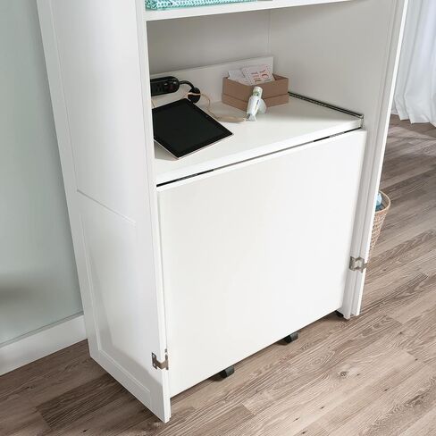 Sauder Miscellaneous Storage Craft & Sewing Armoire, L: 35.11" x W: 21.81" x H: 61.58", Glacier White finish in Kuwait