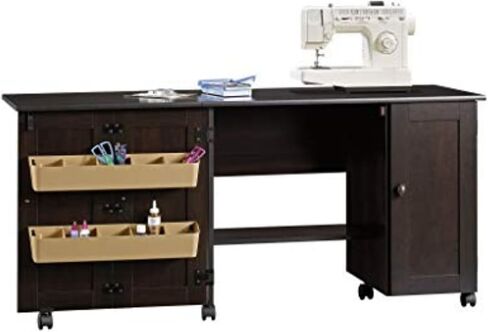 Sauder Miscellaneous Storage Easy Rolling Sewing and Craft Table/Cart/ Pantry cabinets, Cinnamon Cherry finish in Saudi Arabia