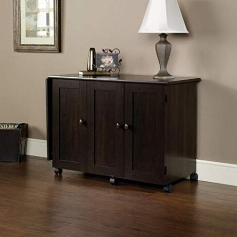 Sauder Miscellaneous Storage Easy Rolling Sewing and Craft Table/Cart/ Pantry cabinets, Cinnamon Cherry finish in Saudi Arabia