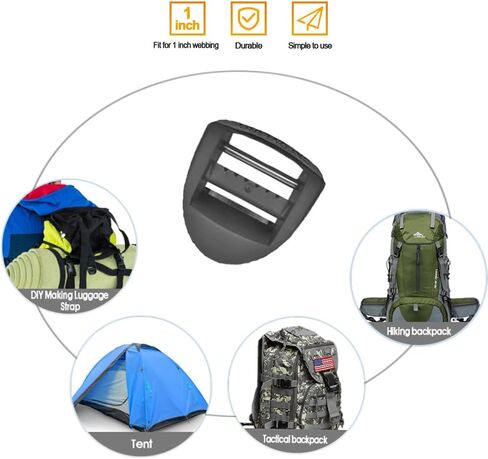1 inch Plastic Ladder Slider adjustable lock Buckles,Tri-glide Slide Clips,Replacement for Belt backpack strap in Kuwait
