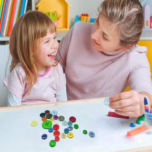 1000 Pcs Resin Buttons, Assorted Sizes Round Craft Buttons for Sewing DIY Crafts,Children's Manual Button Painting, Mixed Colors in Kuwait
