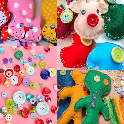 1000 Pcs Resin Buttons, Assorted Sizes Round Craft Buttons for Sewing DIY Crafts,Children's Manual Button Painting, Mixed Colors in Kuwait