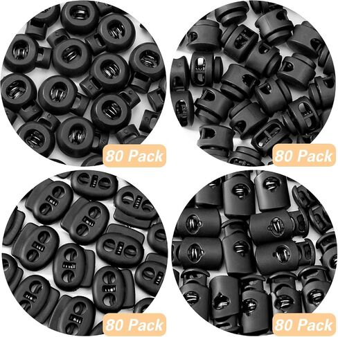 CLESDF 160 PCS أقفال سلك بلاستيكي ، فتحات زنبركية مزدوجة ثقب مزدوج توقف للتبديل للرسومات ، أربطة الحذاء ، الأكياس ، المزيد ، 4 أنماط in Kuwait