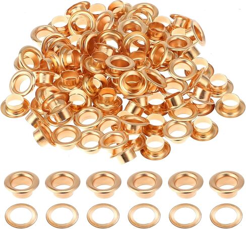 100Sets Metal Black Eyelets 1/4 Inch Grommets Eyelets with Washers 1/4 Grommet Kit for Canvas, Shoes, Clothing, Bead Cores, Fabric, Leather and Bag in Saudi Arabia