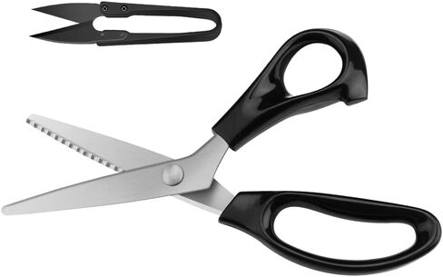Pinking Shears Serrated,Comfort Grips Handled, Professional Dressmaking Sewing Craft Zig Zag Cut Scissors, Suitable for Many Kinds of Fabrics and Paper, 9 Inch Red in Saudi Arabia