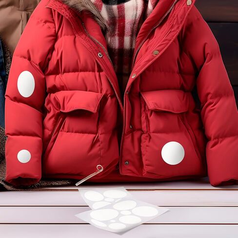 16 pcs بقع سوداء أسفل سترة ، بقع نايلون لاصقة ذاتية ، بقع نسيج مقاومة للماء للملابس ، الخيام ، السترات المنتفخة - البيضاوي ، الجولة ، 2 ورقة in Kuwait