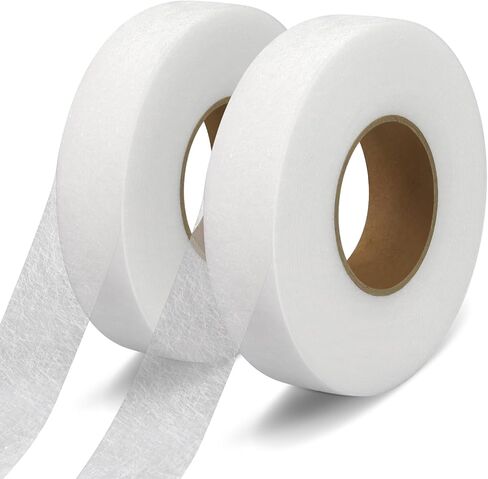 140 Yards Stitch Witchery Hemming Tape, 1 inch Iron Hemming Tape, 2 Rolls Iron on Tape for Hemming,Hem Tape No Sewing No Iron Tape, Fusible Tape Adhesive Wonder Web for Curtain, Pants, Clothes in Kuwait