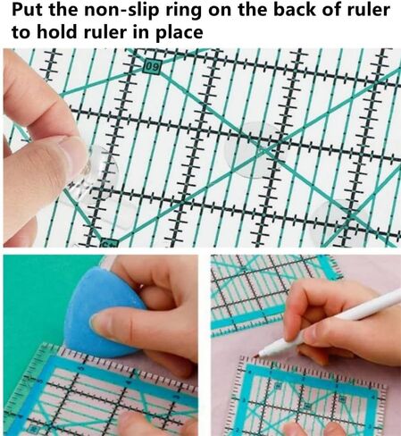 Quilting Rulers,Quilting Templates Square Ruler (4.5", 6", 9.5", 12.5"),Quilting Rulers Acrylic Rulers Fabric Cutting Ruler for Quilting and Sewing in Kuwait