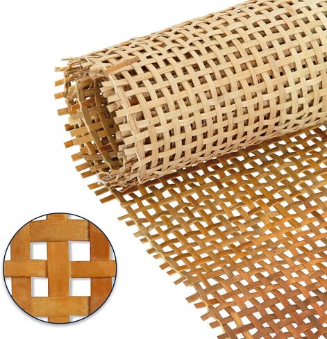 Premium 24" Cane Webbing Roll - 100% Natural Rattan Material (Not Plastic) - 5ft Length Hexagon Rattan Fabric, Open Weave Rattan Sheets for DIY, Chair Cane Supplies, Caning Material for Furniture in Saudi Arabia