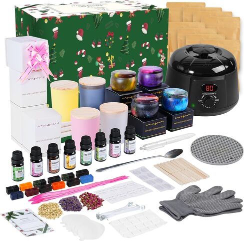 Candle Making Kit for Adults, Candle Making Supplies with Digital Soy Wax Melt Warmer, Premium DIY Starter Making Supply Perfect as Home Decorations with Glass Jar in Saudi Arabia