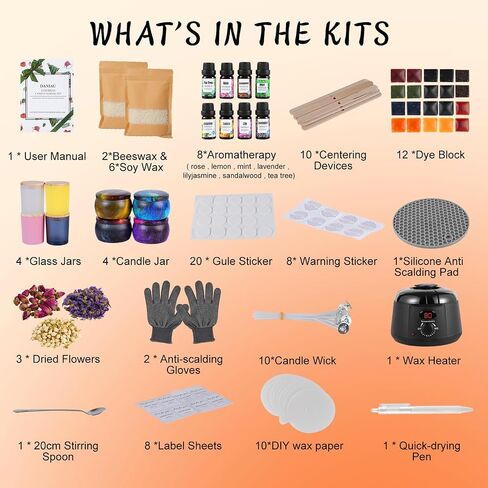 Candle Making Kit for Adults, Candle Making Supplies with Digital Soy Wax Melt Warmer, Premium DIY Starter Making Supply Perfect as Home Decorations with Glass Jar in Saudi Arabia