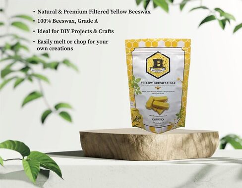 Beesworks Yellow Beeswax Bars (6 oz) | 100% Pure, Cosmetic Grade, Triple-Filtered Beeswax for DIY Skin Care, Lip Balm, Lotion and Candle Making (1 oz Bars - Pack of 6) in Kuwait