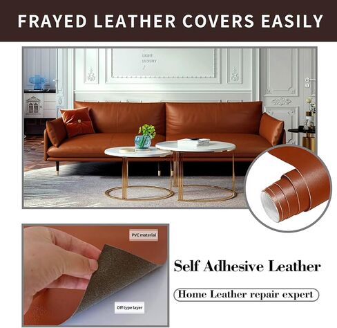 Leather Repair Patch, 17X79 inch Self Adhesive Leather Repair, Large Leather Repair Tape for Couches, Furniture, Car Seats, Cabinets, Wall, Handbags （Black, 17X79 inch） in Saudi Arabia