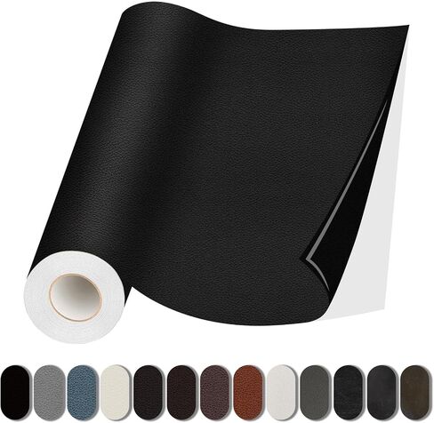 Leather Repair Patch, 17X79 inch Self Adhesive Leather Repair, Large Leather Repair Tape for Couches, Furniture, Car Seats, Cabinets, Wall, Handbags （Black, 17X79 inch） in Saudi Arabia
