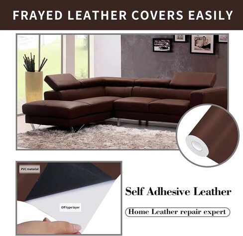 Leather Repair Patch, 17X79 inch Self Adhesive Leather Repair, Large Leather Repair Tape for Couches, Furniture, Car Seats, Cabinets, Wall, Handbags （Black, 17X79 inch） in Saudi Arabia