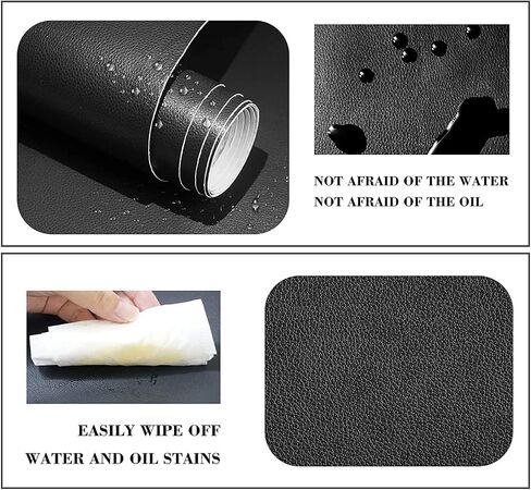 Leather Repair Patch, 17X79 inch Self Adhesive Leather Repair, Large Leather Repair Tape for Couches, Furniture, Car Seats, Cabinets, Wall, Handbags （Black, 17X79 inch） in Saudi Arabia