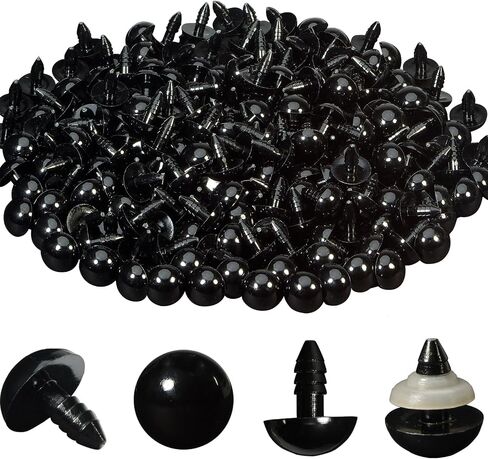 Zhbrchz 320pcs 14mm Black Plastic Safety Eyes Crafts Safety Eyes with Washers for Amigurumi Crochet Bears Stuffed Animals Doll Making in Kuwait