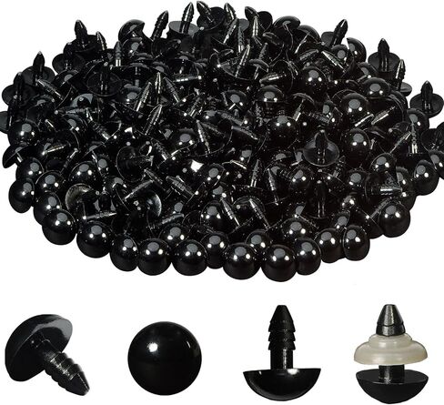 Zhbrchz 320pcs 14mm Black Plastic Safety Eyes Crafts Safety Eyes with Washers for Amigurumi Crochet Bears Stuffed Animals Doll Making in Kuwait