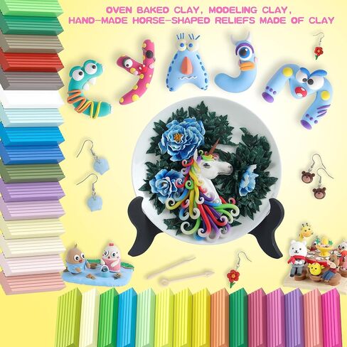 Polymer Clay Sets,50 Colors Modeling Clay for Kids,Oven Bake Clay DIY MODL Clay with Sculpting Tools and Accessories,for Kids Adult and Artist Friendly Christmas Gifts in Saudi Arabia