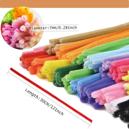 230pcs ترقية 20 ألوان منظفات الأنابيب الحرفية تشنيل سيقان ديي فنية لوازم ملونة سميكة سميكة عصي الأسلاك الغامضة بشكل كبير للأطفال والبالغين (20 كولومال) in Kuwait