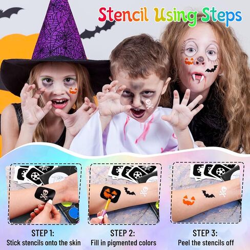 UCANBE Face & Body Paint, Water Activated SFX Makeup Palette - Extra Large White & Black Pan, Professional 18 Color Safe Non Toxic Art Painting Kit for Halloween, Cosplay, Parties, Theater & Stage in Kuwait