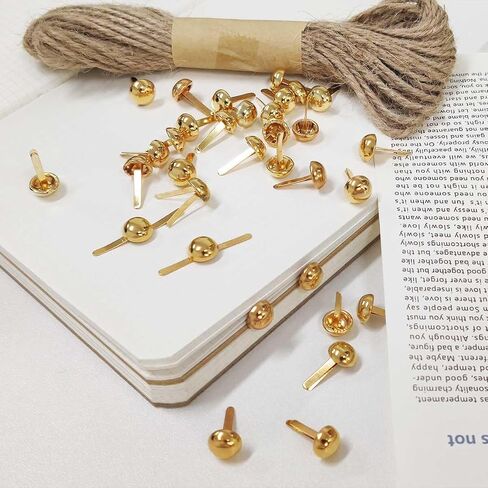 300 Pcs Brass Fasteners,brads for Paper Crafts,Brass Brads Round Fasteners,Paper Fasteners,Brass Brad Paper Fasteners,pins for Crafts DIY Handicraft School Project Supplies(0.32x0.6 Inch Gold) in Kuwait