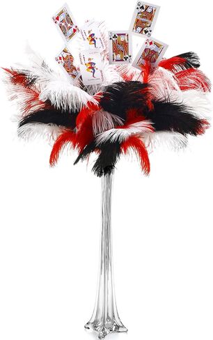 Natural Ostrich Feather Making Kit Casino Theme Ostrich Plume for Las Vegas Party Decoration Wedding Centerpieces Decor Floral Arrangement Vase (30 Pcs,Yellow, Green, Purple,12-14 Inch) in Saudi Arabia