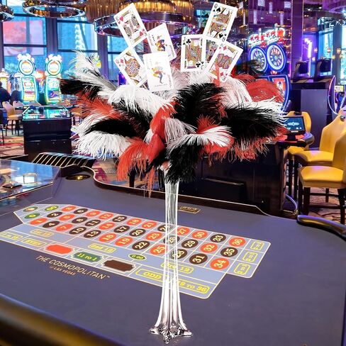 Natural Ostrich Feather Making Kit Casino Theme Ostrich Plume for Las Vegas Party Decoration Wedding Centerpieces Decor Floral Arrangement Vase (30 Pcs,Yellow, Green, Purple,12-14 Inch) in Saudi Arabia