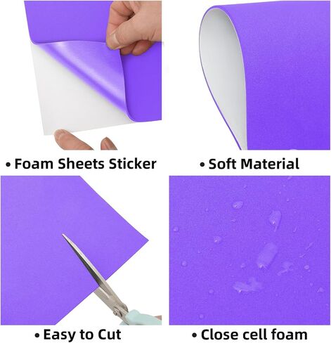 MEARCOOH Self Adhesive Foam Sheets, White 9x12 Inch 2mm Sticky Eva Foam Paper for Crafts Cardmaking Photo Frames Classroom Scrapbooking Christmas Crafts (White 10 Sheets) in Saudi Arabia