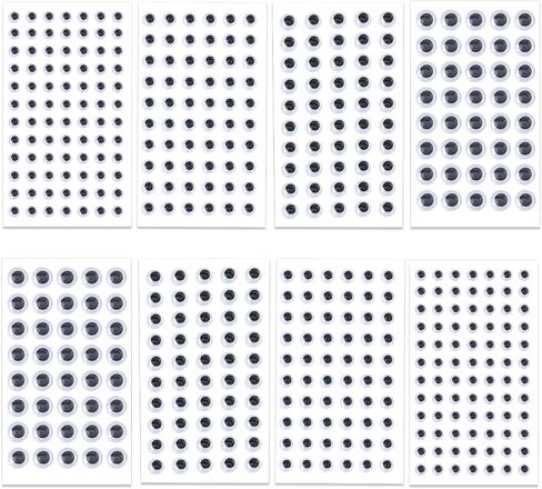 SHANGRLA Googly Eyes Stickers, Self Adhesive Wiggle Eye Stickers for Crafts in Saudi Arabia