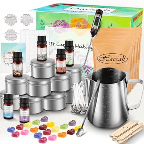 Complete Candle Making Kit With Wax Melter, Candle Making Supplies, Diy Arts&Crafts Kits Gift For Adults,Beginners,Including Soy Wax,Electric Stove,Wicks,Rich Scents,Rubber Pads,Wick Clips,Spoon, Etc.