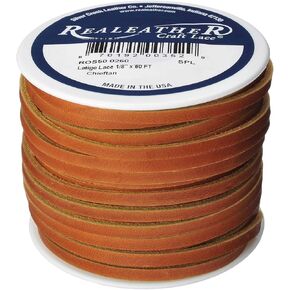 Silver Creek Leather Co Realeather Latigo Leather Lace for Crafts and Jewelry Making, 1/8" x 50', Medium Brown