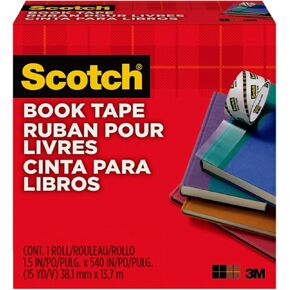 Scotch Book Tape, 1.5 in x 540 in, 1 Roll/Pack, Excellent for Repairing, Reinforcing Protecting, and Covering (845-150)