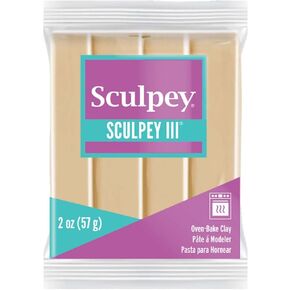 Polyform Sculpey III Polymer Oven-Bake Clay, White, Non Toxic, 2 oz. bar, Great for modeling, sculpting, holiday, DIY, mixed media and school projects.Great for kids & beginners!