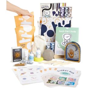 Pott'd Air Dry Clay for Adults. Beginners Home Pottery Kit for Adults. DIY Craft Kit for Adults. Kit Includes: Air-Dry Clay for Adults, Tools, Paints, Brushes, Sealant, How-to-Guides
