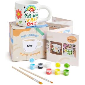 Pott'd Paintables Paint Your Own Mug Kit - DIY Mug Painting Kit for Adults. Ceramic Painting Kit for Adults Includes Mugs, Paints, Brushes and Painting Inspiration Guide