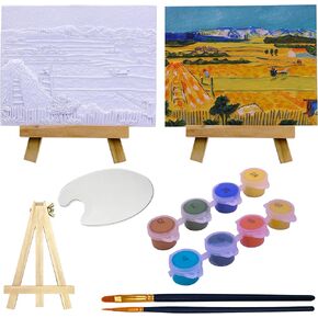 Artello – 3D Ceramic Painting Kit – Ready to Paint Ceramics – Crafts for Adults – Acrylic Paint Set and Paint Brush Set Included – DIY Art - Size 4x5 inches (The Great Wave of Kanagawa)