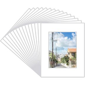 15 Pack 4x6 White Picture Mats, Frame Mattes for 3x5 Pictures Display Photo Frame Mat Core Bevel Cut Mat Board Show Kit for Photos, Prints, Artworks