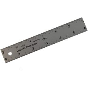 Ludwig Precision 6" Center-Finding Aluminum Straight Edge, 81206