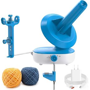 Caydo Yarn Winder, Electric Yarn Ball Winder Pro, 10oz Large Automatic Yarn Winder for Crocheting, Dual-Spring Strong Tension Stepless Speed Yarn Cake Winder, Yarn Spinner for Crochet Lovers(Purple)