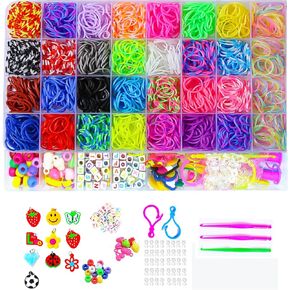 مجموعة سوار فرقة Rubber Band Rubber ، مجموعة سوار فرقة المطاط (2000+) - مجموعات صنع سوار نول ، مجموعات صنع سوار (2000+مجموعة سوار شريط المطاط) in Kuwait