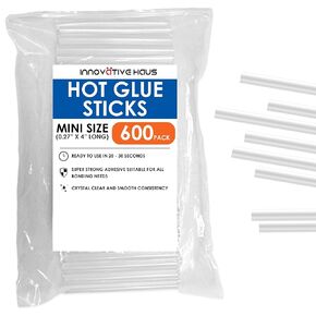 Haus Mini Glue Glue Sticks (200 حزمة) - يناسب مدافع الغراء المصغرة ، 4 "× 0.27" - حرفة ، بوند ، إنشاء على الخشب والمعادن والزجاج والمزيد - شفاف وقوي وسريع