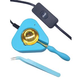Wax Seal Warmer Wax Seal Kit with Spoon and Tweezers, Great Tool for Melting Wax Seal Sticks Sealing Wax Beads (Pink)