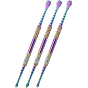 Joyangy 16-Pack Multicolor Wax Carving Tools Set, Stainless Steel Double-Ended Sculpting Spoons and Carving Pens, 4.6 inch Wax Scoop Tool Ideal for Clay and Wax Art (Rainbow, Black, Silver, Gold)