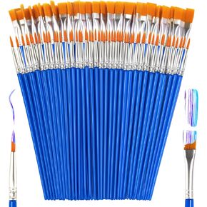Small Paint Brushes Bulk, 110 Pcs Flat Tip Round Acrylic Paint Brushes for Kids Classroom Acrylic Watercolor Canvas Face Painting Touch Up