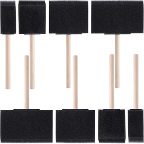 4 Pcs 4 Sizes Foam Paint Brushes Wood Handle Foam Brushes for Staining Varnishes, and DIY Large Area Crafting(1", 2", 3", 4")