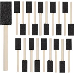 40 PCS 1 '' FOAM PASHES ، فرشاة الطلاء الإسفنج ، فرشاة رغوة مقابض خشبية ، فرش الإسفنج للطلاء ، الحرف ، تلطيخ ، ورنيش ، لمس UP