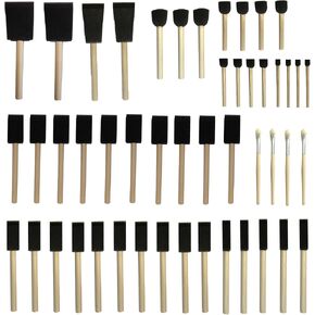 Round Stencil Brush and Small Foam Brush Set with High Density Foam 50pcs for Small Crafting(5/16", 1/2", 3/4", 1", 1-1/2", 2") …