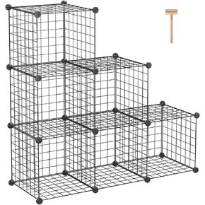 C&AHOME Wire Cube Storage, 8-Cube Organizer Metal C Grids Storage, Storage Bins Shelving, Modular Shelves, DIY Closet Cabinet Ideal for Living Room, Home, Office 24.8" L x 12.4" W x 48.4" H White