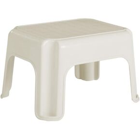 Rubbermaid One-Step Stool, Bisque, Holds up to 200 Pounds, 7" Height, Gray, Durable Step Stool for Kids/Bathroom/Home/Office/Garage